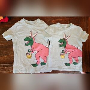 Carter's Dinosaur Bunny T-Shirts - Pink and Green Easter Matching Unisex